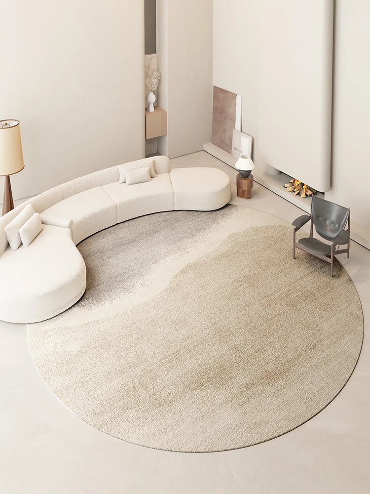 Cream Style Carpets for Living Room Thicken Plush Bedroom Decor Round Carpet Fluffy Soft Lounge Floor Mat Washable Cloakroom Rug